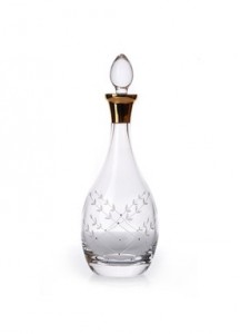 altın yaldızlı el işi taş işlemeli kesme cam sürahi