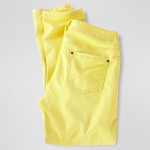 tchico açık sarı eskitilmiş slim-fit pantolon