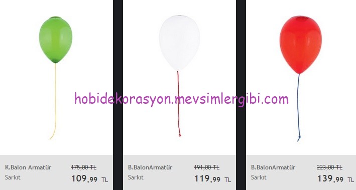 uçan balon şeklinde sarkıt modelleri ve fiyatları